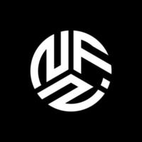 création de logo de lettre nfz sur fond noir. concept de logo de lettre initiales créatives nfz. conception de lettre nfz. vecteur