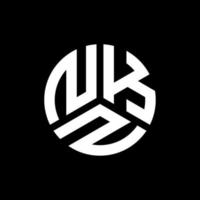 création de logo de lettre nkz sur fond noir. concept de logo de lettre initiales créatives nkz. conception de lettre nkz.
