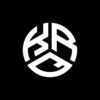 création de logo de lettre printkrq sur fond noir. concept de logo de lettre initiales créatives krq. conception de lettre krq. vecteur