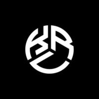 création de logo de lettre printkru sur fond noir. kru concept de logo de lettre initiales créatives. conception de lettre kru. vecteur