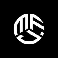création de logo de lettre mfj sur fond noir. concept de logo de lettre initiales créatives mfj. conception de lettre mfj. vecteur