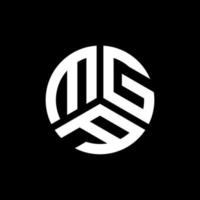 création de logo de lettre mga sur fond noir. concept de logo de lettre initiales créatives mga. conception de lettre mga. vecteur