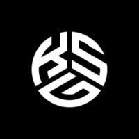 création de logo de lettre printksg sur fond noir. concept de logo de lettre initiales créatives ksg. conception de lettre ksg. vecteur