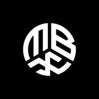 création de logo de lettre mbx sur fond noir. concept de logo de lettre initiales créatives mbx. conception de lettre mbx. vecteur