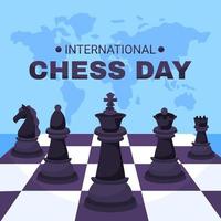 concept de la journée internationale des échecs vecteur