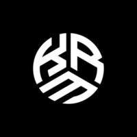 création de logo de lettre printkrm sur fond noir. concept de logo de lettre initiales créatives krm. conception de lettre krm. vecteur