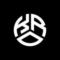 création de logo de lettre printkro sur fond noir. concept de logo de lettre initiales créatives kro. conception de lettre kro. vecteur