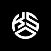 création de logo de lettre printkso sur fond noir. concept de logo de lettre initiales créatives kso. conception de lettre kso. vecteur