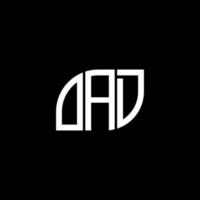 création de logo de lettre oad sur fond noir. concept de logo de lettre initiales créatives oad. conception de lettre oad. vecteur
