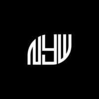 nyw lettre design.nyw lettre logo design sur fond noir. concept de logo de lettre initiales créatives nyw. nyw lettre design.nyw lettre logo design sur fond noir. n vecteur