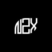 création de logo de lettre nzx sur fond noir. concept de logo de lettre initiales créatives nzx. conception de lettre nzx. vecteur