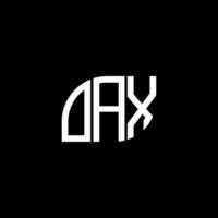 création de logo de lettre oax sur fond noir. concept de logo de lettre initiales créatives oax. conception de lettre oax. vecteur