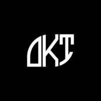 création de logo de lettre okt sur fond noir. concept de logo de lettre initiales créatives okt. conception de lettre okt. vecteur