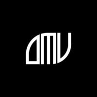 création de logo de lettre omv sur fond noir. concept de logo de lettre initiales créatives omv. conception de lettre omv. vecteur