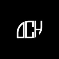 création de logo de lettre och sur fond noir. och concept de logo de lettre initiales créatives. conception de lettre och. vecteur