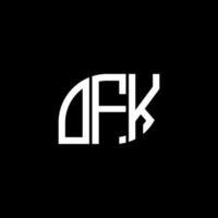 création de logo de lettre ofk sur fond noir. concept de logo de lettre initiales créatives ofk. conception de lettre ofk. vecteur