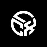création de logo de lettre lcx sur fond noir. concept de logo de lettre initiales créatives lcx. conception de lettre lcx. vecteur