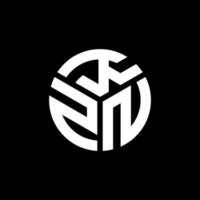 création de logo de lettre kzn sur fond noir. concept de logo de lettre initiales créatives kzn. conception de lettre kzn. vecteur