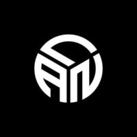 création de logo de lettre lan sur fond noir. concept de logo de lettre initiales créatives lan. conception de lettre lan. vecteur