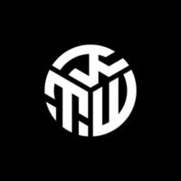 création de logo de lettre ktw sur fond noir. concept de logo de lettre initiales créatives ktw. conception de lettre ktw. vecteur