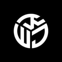 création de logo de lettre kwj sur fond noir. concept de logo de lettre initiales créatives kwj. conception de lettre kwj. vecteur