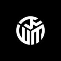 création de logo de lettre kwm sur fond noir. concept de logo de lettre initiales créatives kwm. conception de lettre kwm. vecteur