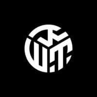 création de logo de lettre kwt sur fond noir. concept de logo de lettre initiales créatives kwt. conception de lettre kwt. vecteur
