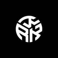 création de logo de lettre krk sur fond noir. concept de logo de lettre initiales créatives krk. conception de lettre krk. vecteur