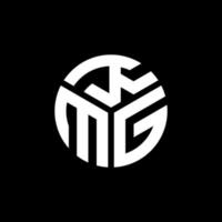 création de logo de lettre kmg sur fond noir. concept de logo de lettre initiales créatives kmg. conception de lettre kmg. vecteur