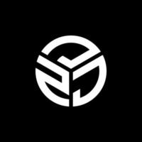 création de logo de lettre jzj sur fond noir. concept de logo de lettre initiales créatives jzj. conception de lettre jzj. vecteur