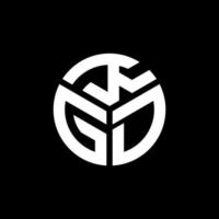 création de logo de lettre kgd sur fond noir. concept de logo de lettre initiales créatives kgd. conception de lettre kgd. vecteur