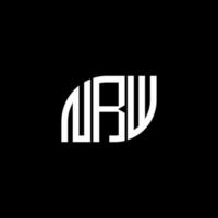création de logo de lettre nrw sur fond noir. concept de logo de lettre initiales créatives nrw. conception de lettre nrw. vecteur