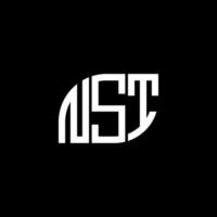 création de logo de lettre nst sur fond noir. concept de logo de lettre initiales créatives nst. conception de la lettre nst. vecteur