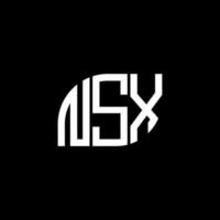 création de logo de lettre nsx sur fond noir. concept de logo de lettre initiales créatives nsx. conception de lettre nsx. vecteur
