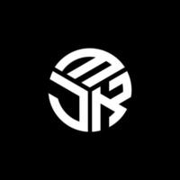 création de logo de lettre mjk sur fond noir. concept de logo de lettre initiales créatives mjk. conception de lettre mjk. vecteur