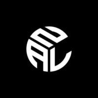 création de logo de lettre nal sur fond noir. concept de logo de lettre initiales créatives nal. conception de lettre finale. vecteur