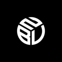 création de logo de lettre nbu sur fond noir. concept de logo de lettre initiales créatives nbu. conception de lettre nbu. vecteur
