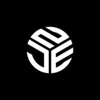 création de logo de lettre nje sur fond noir. concept de logo de lettre initiales créatives nje. conception de lettre nje. vecteur