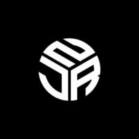 création de logo de lettre njr sur fond noir. concept de logo de lettre initiales créatives njr. conception de lettre njr. vecteur