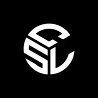 création de logo de lettre csl sur fond noir. concept de logo de lettre initiales créatives csl. conception de lettre csl. vecteur