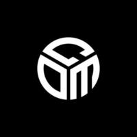 création de logo de lettre com sur fond noir. com concept de logo de lettre initiales créatives. conception de lettre com. vecteur