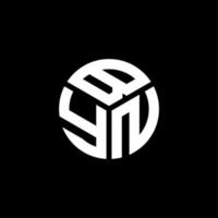 création de logo de lettre byn sur fond noir. concept de logo de lettre initiales créatives byn. conception de lettre byn. vecteur