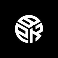 création de logo de lettre bpk sur fond noir. concept de logo de lettre initiales créatives bpk. conception de lettre bpk. vecteur