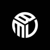 création de logo de lettre bmu sur fond noir. concept de logo de lettre initiales créatives bmu. conception de lettre bmu. vecteur
