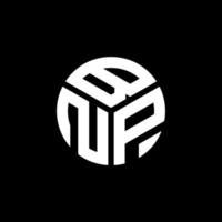 création de logo de lettre bnp sur fond noir. concept de logo lettre initiales créatives bnp. conception de lettre bnp. vecteur