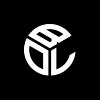 création de logo de lettre bol sur fond noir. concept de logo de lettre initiales créatives bol. conception de lettre bol. vecteur