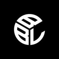 création de logo de lettre bbl sur fond noir. concept de logo de lettre initiales créatives bbl. conception de lettre bbl. vecteur
