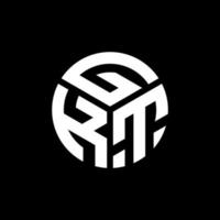 création de logo de lettre gkt sur fond noir. concept de logo de lettre initiales créatives gkt. conception de lettre gkt. vecteur