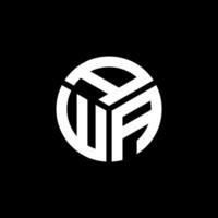 création de logo de lettre awa sur fond noir. concept de logo de lettre initiales créatives awa. conception de lettre awa. vecteur