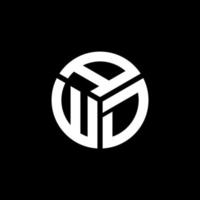 création de logo de lettre awd sur fond noir. concept de logo de lettre initiales créatives awd. conception de lettre awd. vecteur